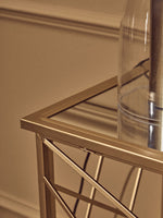 Farran Gold Finish Console Table With Mirror Top