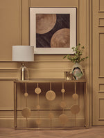 Farran Champagne Gold Finish Console Table With Mirror Top