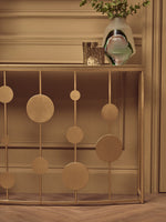 Farran Champagne Gold Finish Console Table With Mirror Top