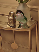 Farran Champagne Gold Finish Console Table With Mirror Top