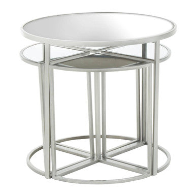 Farran Set of 5 Silver Finish Tables