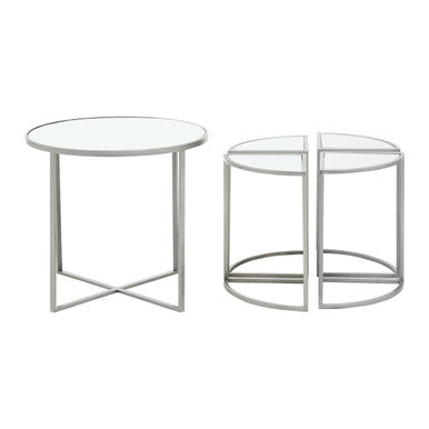 Farran Set of 5 Silver Finish Tables