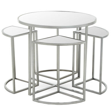 Farran Set of 5 Silver Finish Tables