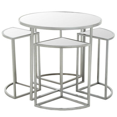 Farran Set of 5 Silver Finish Tables