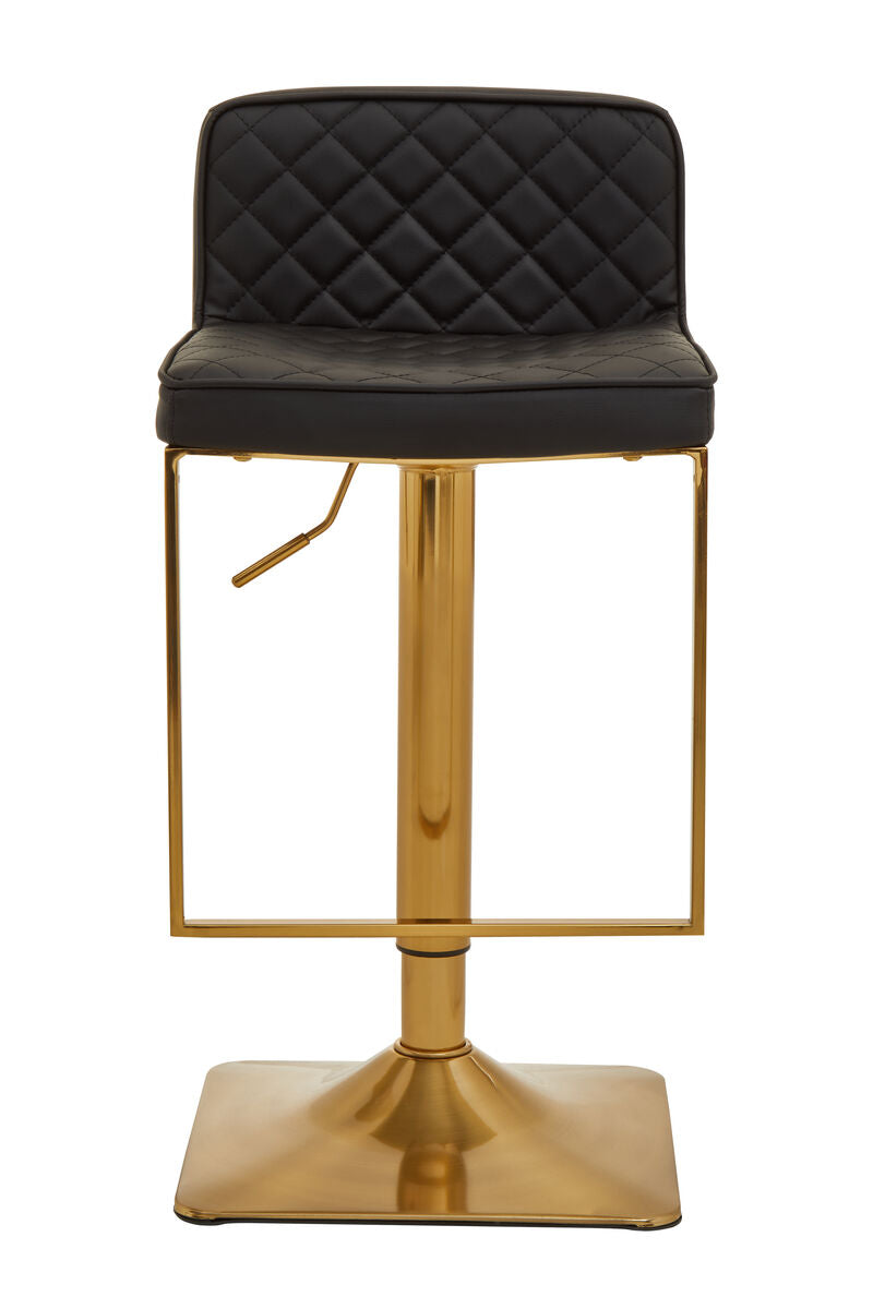Baina Black And Gold Bar Stool With Square Base