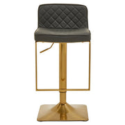 Baina Dark Grey And Gold Square Base Bar Stool
