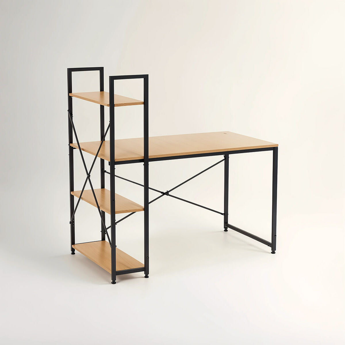 Laxton Light Oak Effect Desk With Shelves