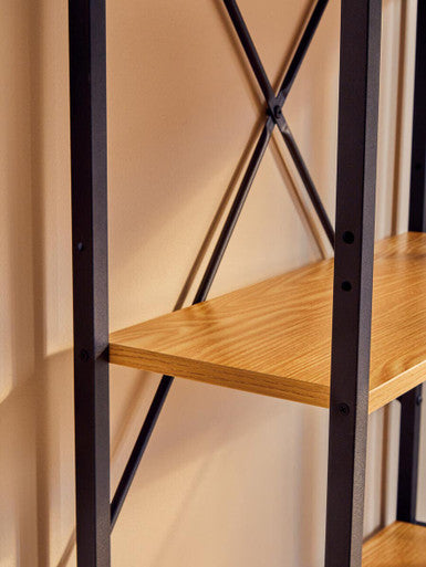 Laxton Light Oak Effect Desk With Shelves