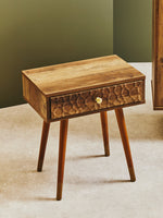 Frida Wood Veneer Bedside Table with 1 Drawer