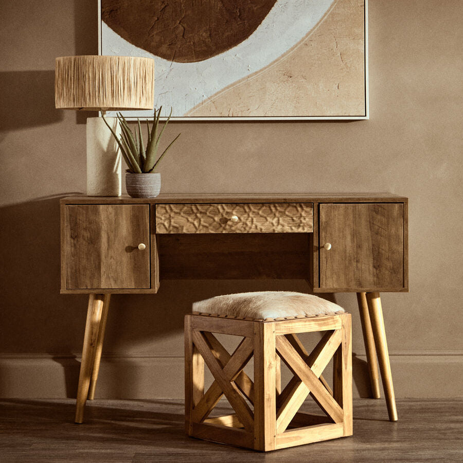 Frida Wood Veneer Desk with Storage