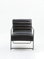 New Foundry Leather Effect Black Chair