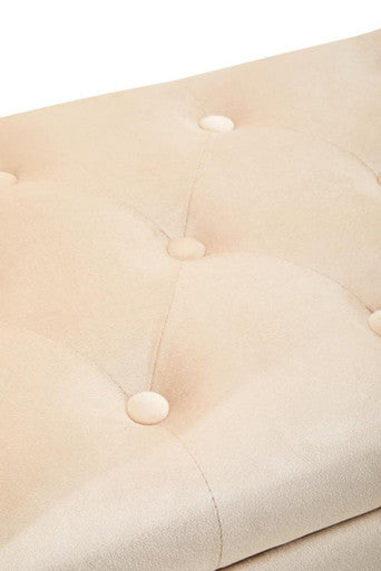 Loretta Stone Velvet Ottoman Storage Bench