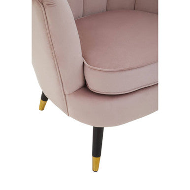 Loretta Dusky Pink Velvet Shell Accent Chair