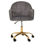 Brent Grey Velvet And Gold Base Home Office Chair