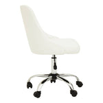 Brent Off White Leather Effect Home Office Chair