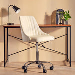 Brent Off White Leather Effect Home Office Chair