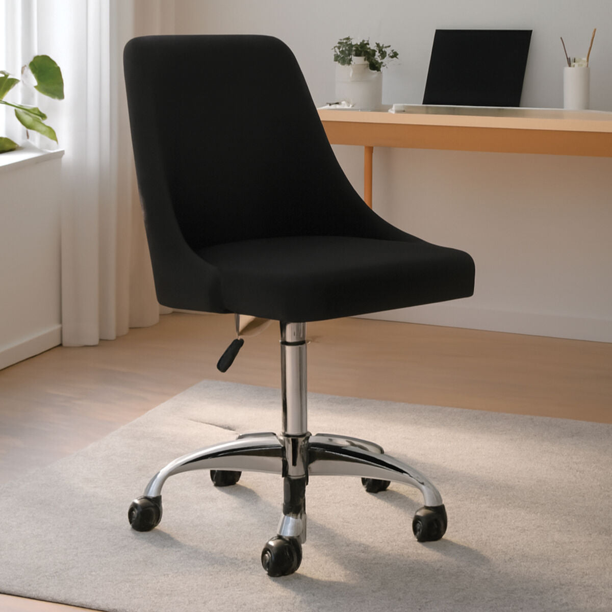 Brent Black And Chrome Home Office Chair