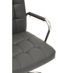 Brent Grey Leather Effect And Chrome Home Office Chair