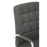 Brent Grey Leather Effect And Chrome Home Office Chair