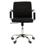 Brent Black Leather Effect And Chrome Home Office Chair