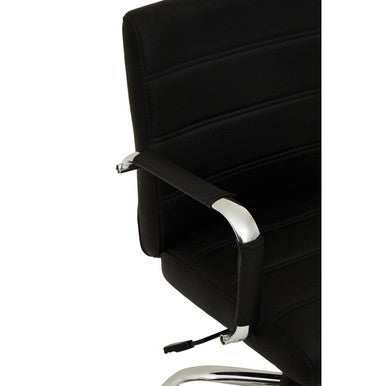 Brent Black Leather Effect And Chrome Home Office Chair