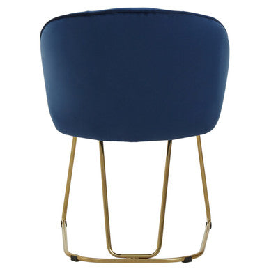 Veneto Midnight Velvet Curved Dining Chair