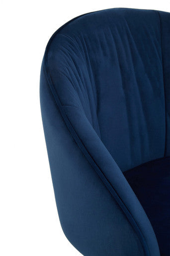 Veneto Midnight Velvet Curved Dining Chair