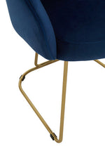 Veneto Midnight Velvet Curved Dining Chair