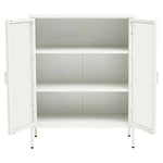 Acier Two Door White Metal Cabinet