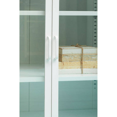 Acier Two Door White Metal Cabinet
