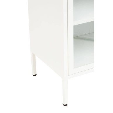 Acier Two Door White Metal Cabinet