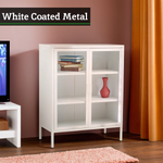 Acier Two Door White Metal Cabinet