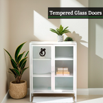 Acier Two Door White Metal Cabinet