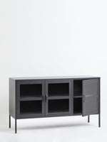Acier Three Door Grey Metal Sideboard