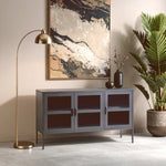 Acier Three Door Grey Metal Sideboard
