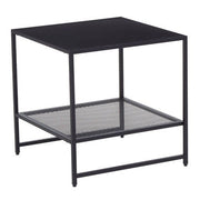 Acero Black Metal Square Side Table