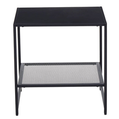 Acero Black Metal Square Side Table