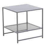 Acero Grey Metal Square Side Table