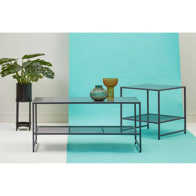 Acero Grey Metal Square Side Table