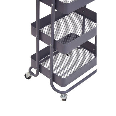 Acero Three Tier Grey Metal Trolley