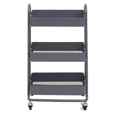 Acero Three Tier Grey Metal Trolley