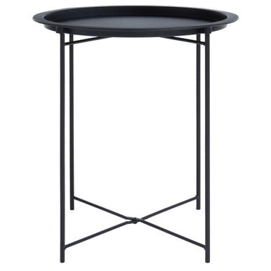 Acero Black Metal Round Side Table