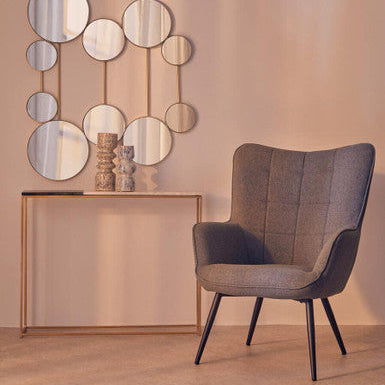 Stockholm Grey Fabric Armchair