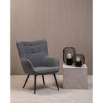 Stockholm Grey Fabric Armchair