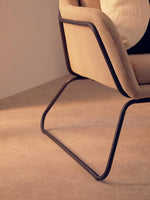 Stockholm Natural Chair With Black Metal Frame