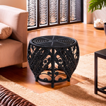 Mataram Black Natural Rattan Side Table