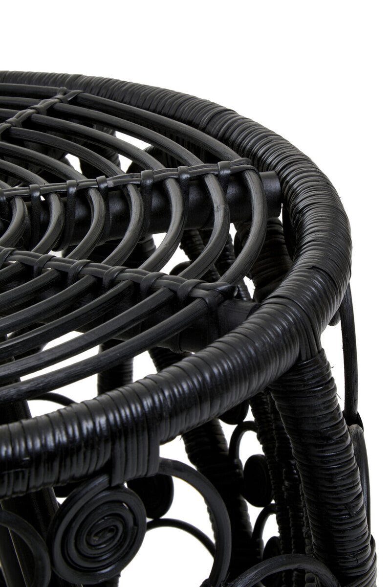 Mataram Black Natural Rattan Side Table
