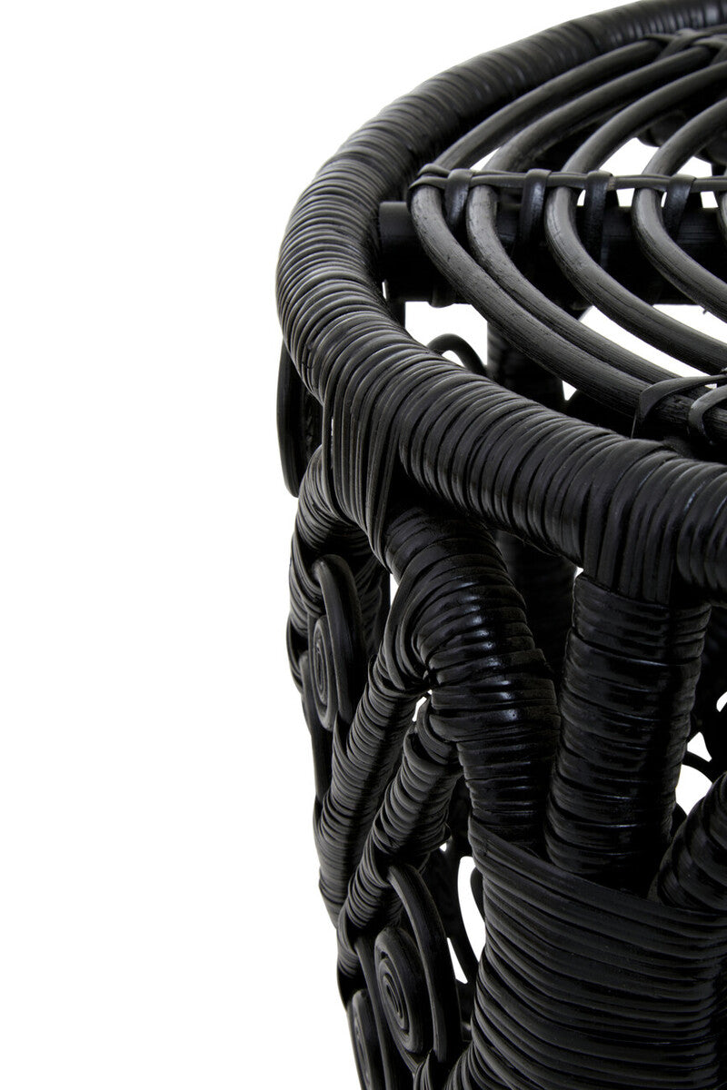 Mataram Black Natural Rattan Side Table