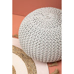 Kids Grey Knit Pouffe