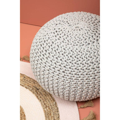 Kids Grey Knit Pouffe